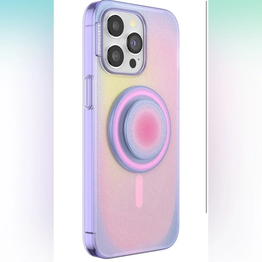 PopSockets iPhone 15 Pro Max Case w/ Round Phone Grip Compatible w/ MagSafe 0125
